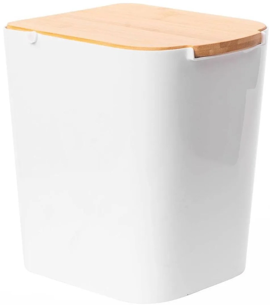 Kosz łazienkowy BAMBOU z bambusową pokrywą, 5 L