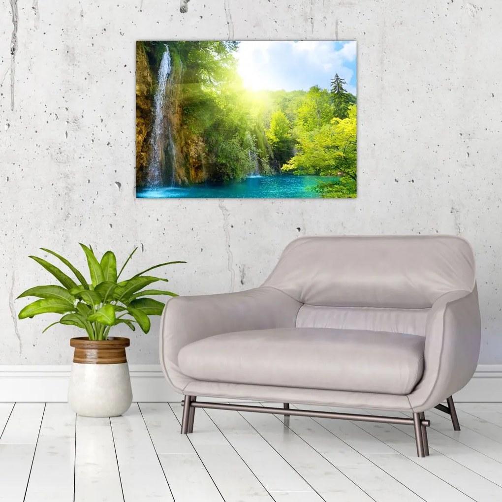 Obraz - wodospady w pralesie (70x50 cm)