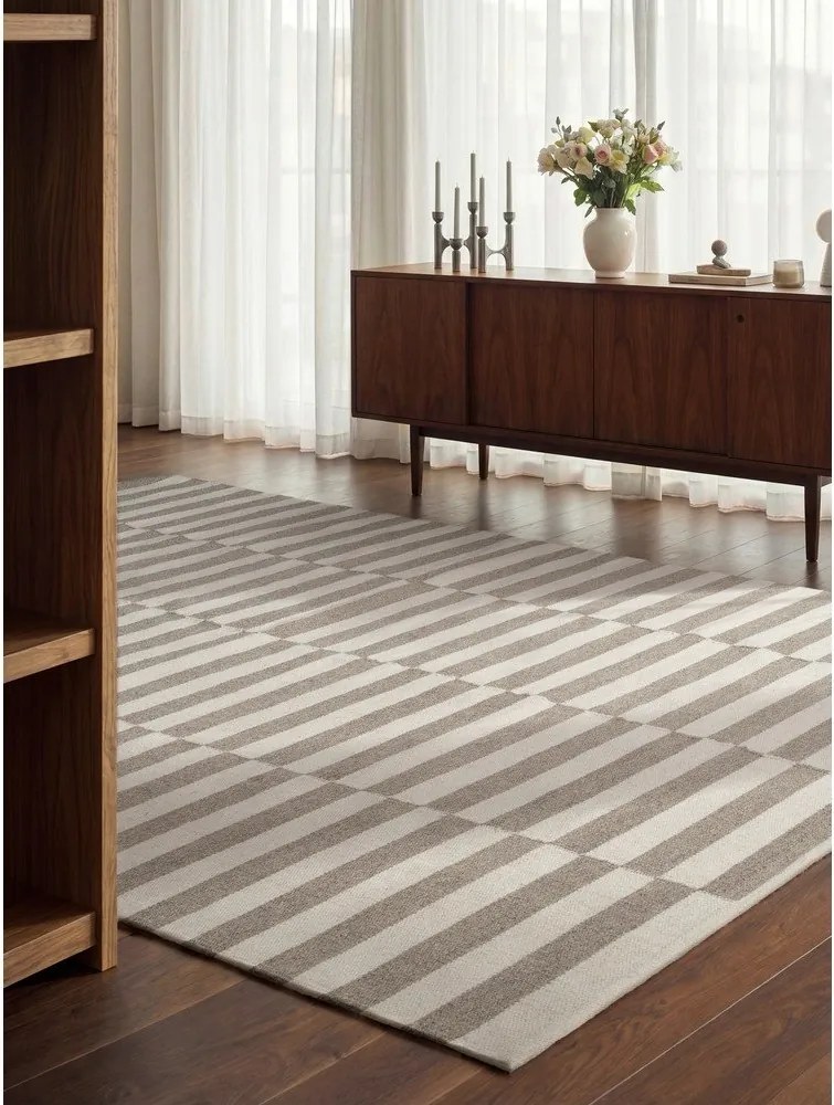 Biały/szary wełniany dywan dwustronny/tkany ręcznie 200x300 cm Vika – Hanse Home