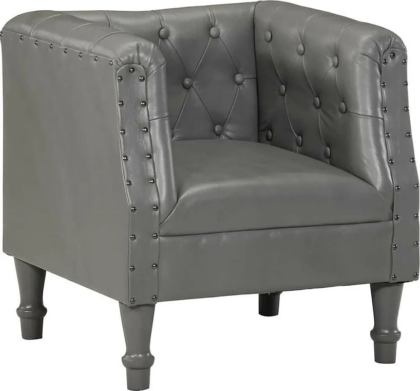 Fotel cabriolet z prawdziwej szarej skóry dla absolutnego komfortu