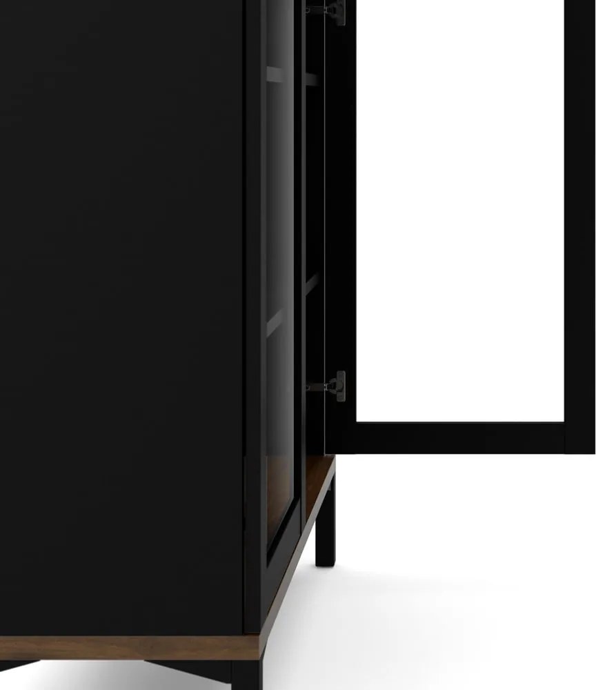 Czarno-naturalna witryna w dekorze orzecha 89x203x36 cm Roomers – Tvilum