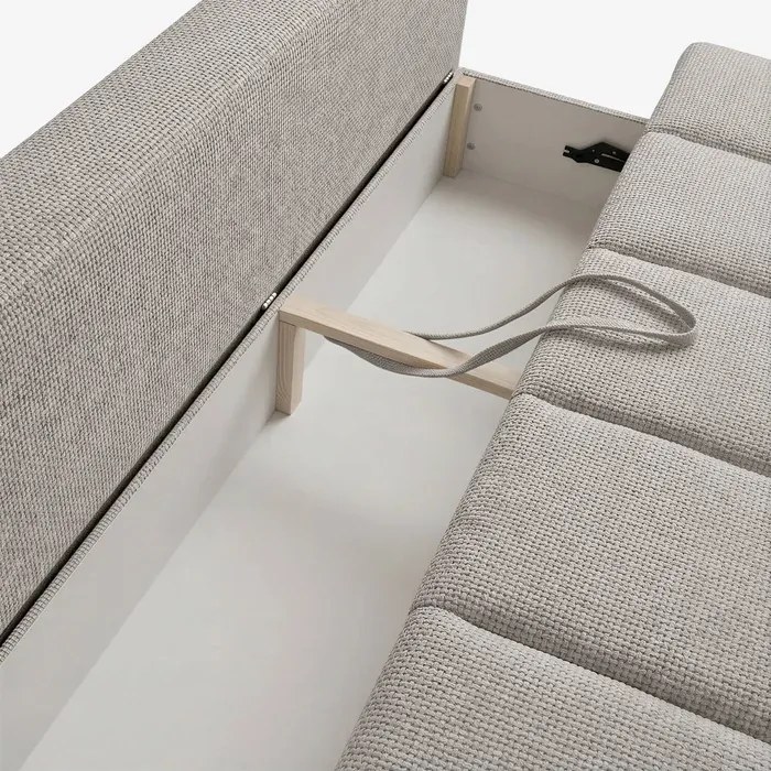 Sofa z Funkcją Spania SARIA Jasnoszara Szenil Nowoczesna