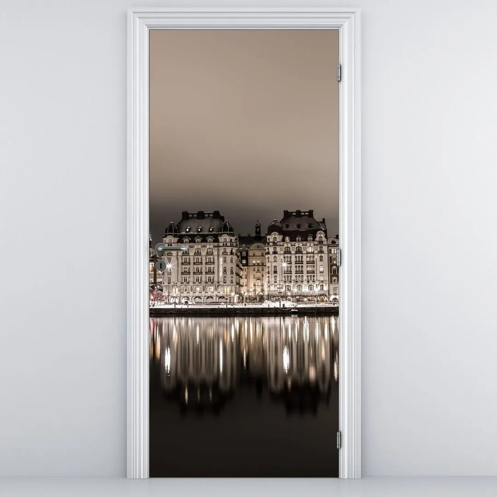 Fototapeta na drzwi - Miasto w ciemności (95x205cm)