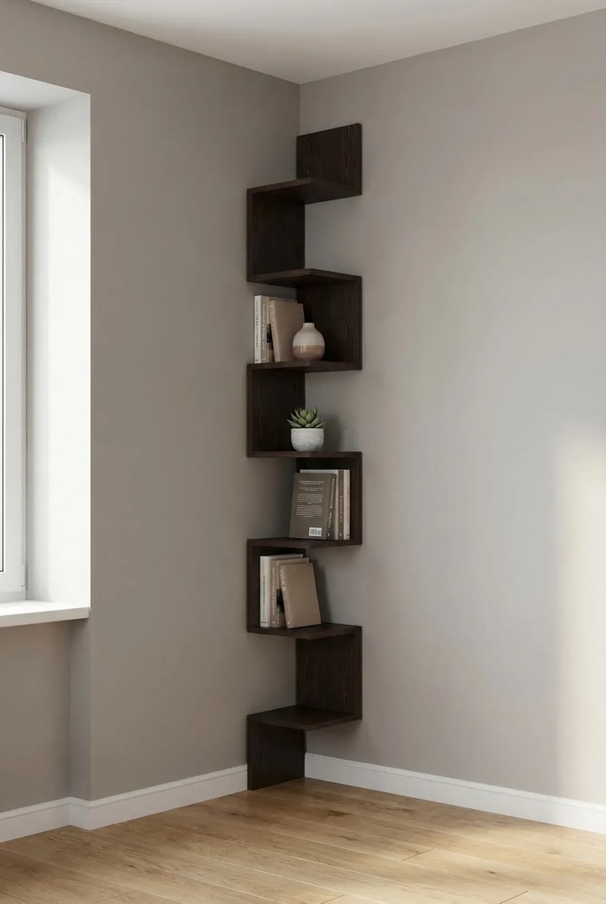 Skandynawska Półka Narożna W Kolorze Wenge T1-W88