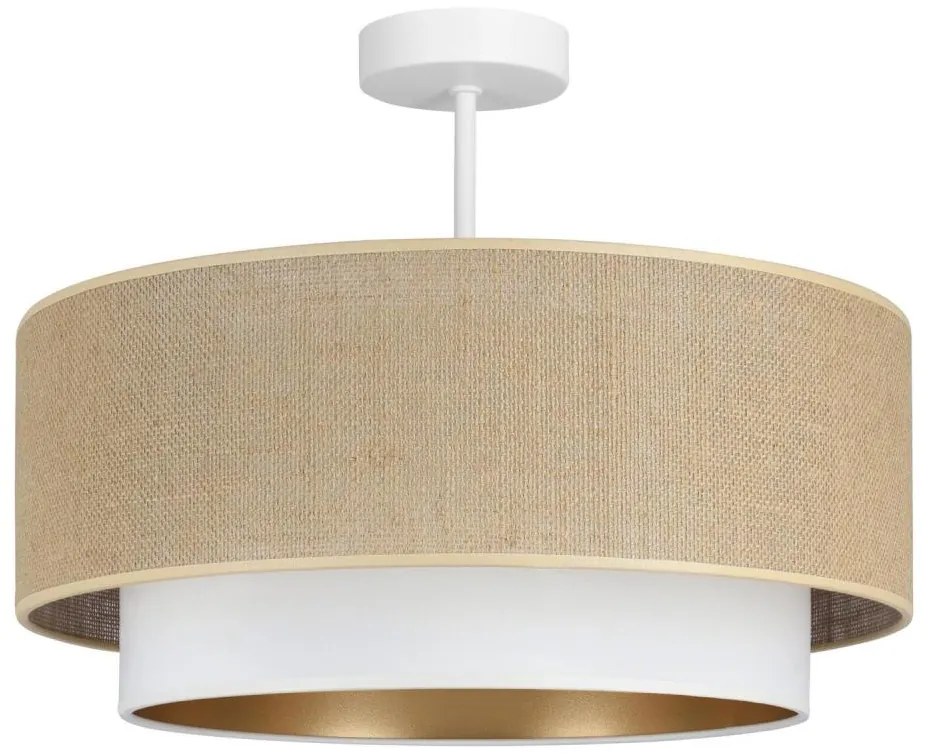 Przysufitowy żyrandol SARTA 1xE27/60W/230V biały/juta