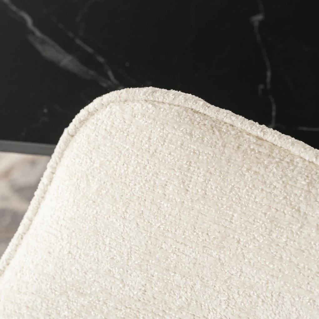 Krzesło Tapicerowane Obrotowe do Salonu LARISA Kremowe Nowoczesne