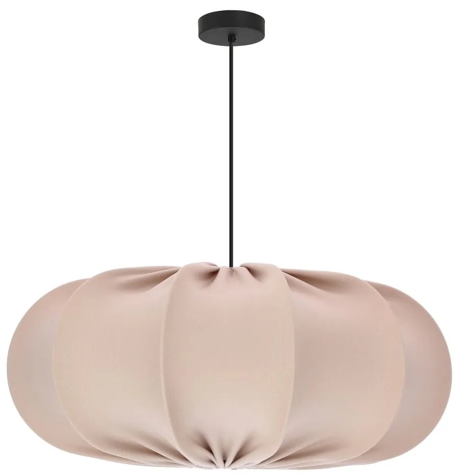 Beżowa lampa wisząca z tekstylnym kloszem ø 52 cm Cafee – Candellux Lighting
