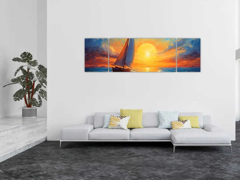 Obraz - Żaglówki (170x50 cm)