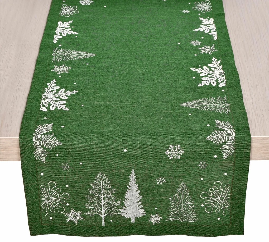 Świąteczny bieżnik zielony, 40 x 140 cm, 40 x 140 cm