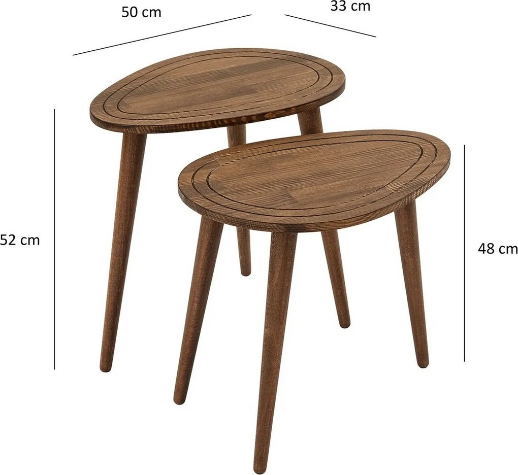 Zestaw stolików pomocniczych Sweet Walnut, 2 szt.