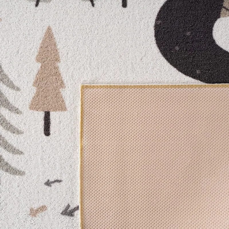 Dywan dziecięcy Coco Tipi Leśna Przygoda kremowy koło 160 cm x 160 cm