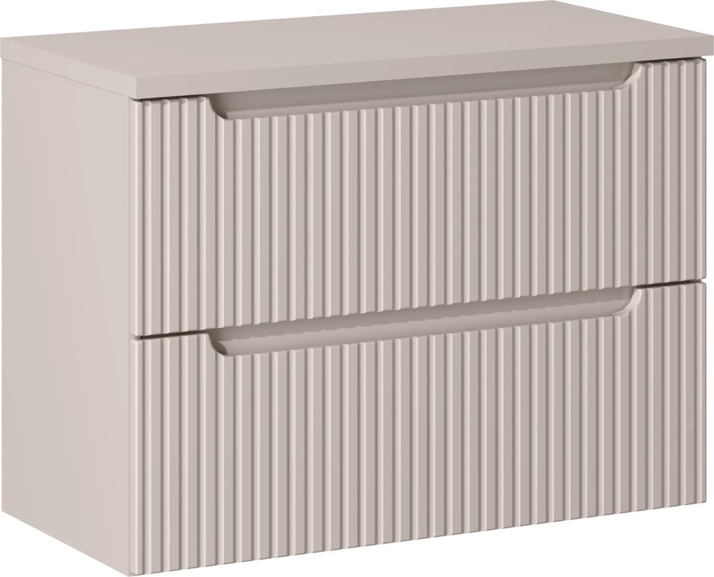 Szafka umywalkowa 2 szuflady Nova 80 cm z blatem, kaszmir mat