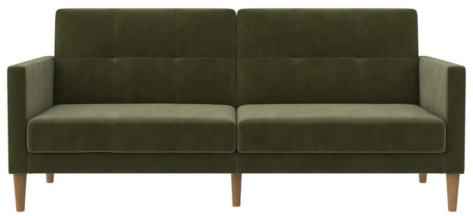 Zielona aksamitna rozkładana sofa 207 cm Lilly – Støraa