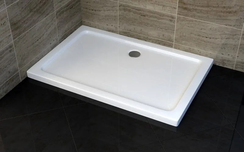 Brodzik prostokątny akrylowy120 x 90 cm z zestawem odpływowym