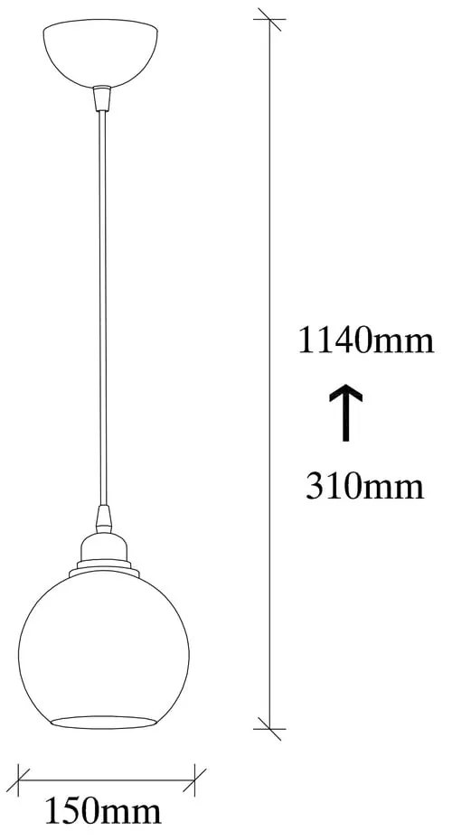 Czarna lampa wisząca ze szklanym kloszem ø 15 cm Smoked – Opviq lights