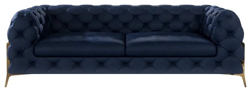 Ciemnoniebieska aksamitna sofa 225 cm Chelsea Bis – Ropez