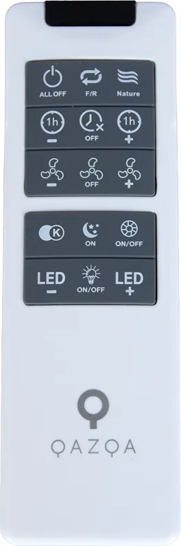 Srebrny wentylator sufitowy z LED i pilotem - Clima