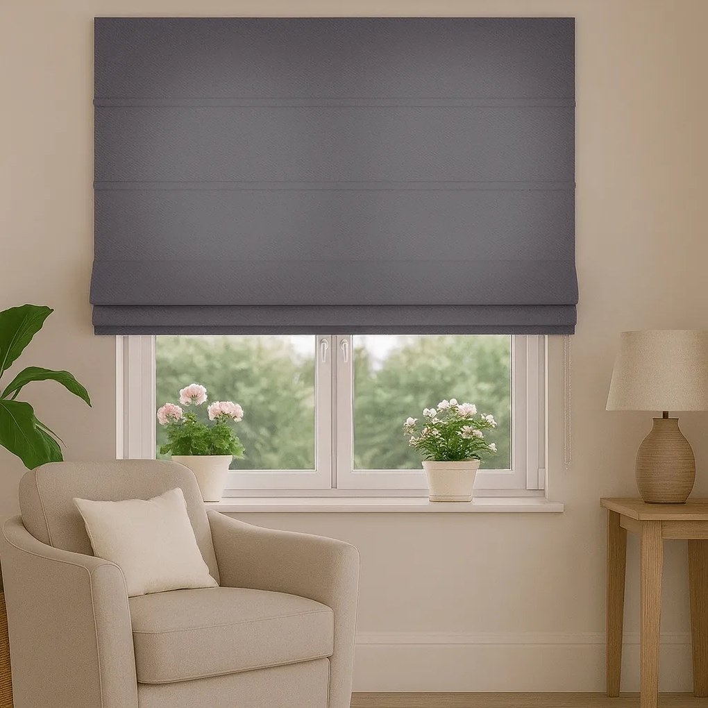 Roleta rzymska na wymiar Enjoy ciemnoszara miękka gruba - do 140 cm