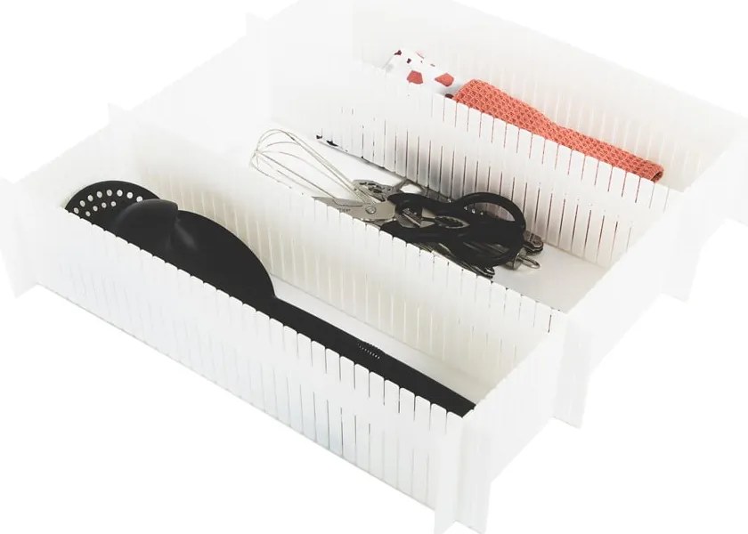 Zestaw 6 białych rozdzielaczy do szuflady Compactor Drawer Dividers