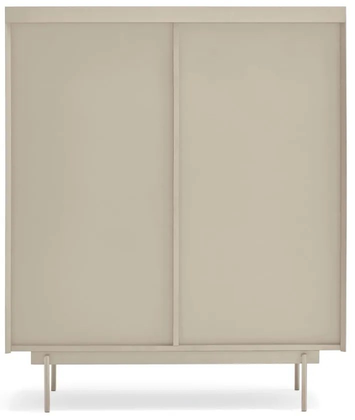 Beżowo-naturalna wysoka komoda w dekorze dębu 100x120 cm Otto – Teulat