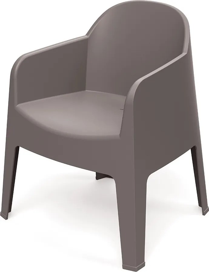 Plastikowe krzesło do ogrodu Milane, z podłokietnikami