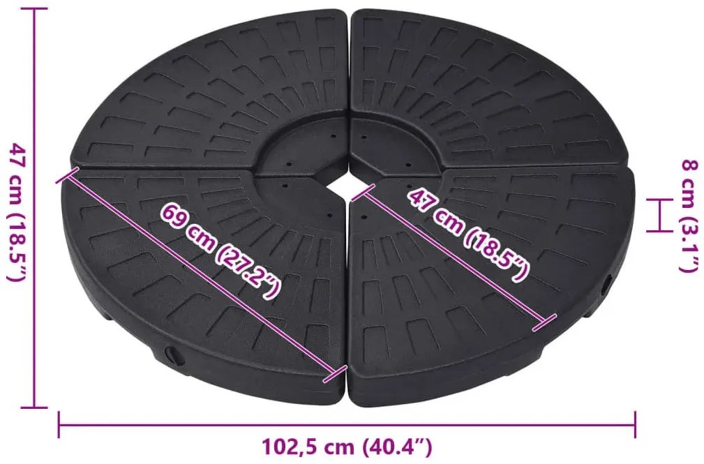 Okrągła składana podstawa pod parasol ogrodowy - Nefrex 4X