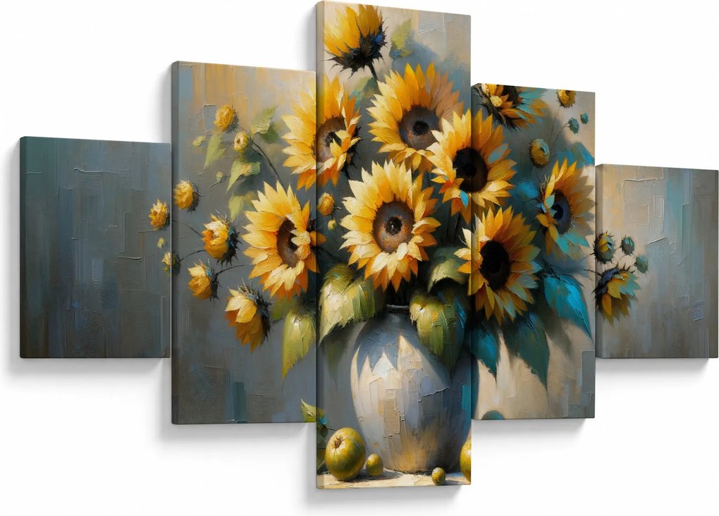 Obraz – Wazon ze słonecznikami (125x70 cm)
