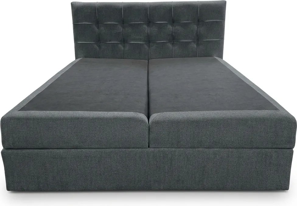 Tapicerowane łóżko kontynentalne DIRELIS VIBE 160x200 cm ciemnoszare Materac: Materac sprężynowy Bonell
