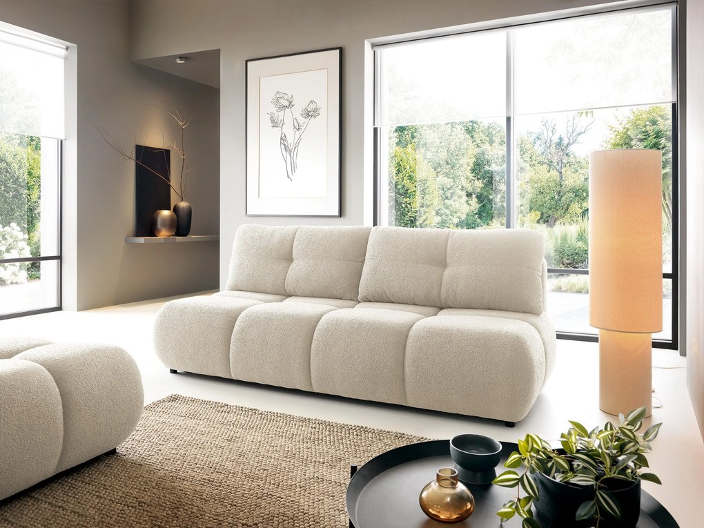 Masseno Sofa CORSO z funkcją spania i pojemnikiem na pościel, Rozkładana sofa - Beżowy, NOW OR NEVER 03