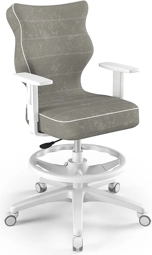 Krzesło obrotowe z podnóżkiem i podłokietnikami Duo White rozmiar 6 (159-188 cm)