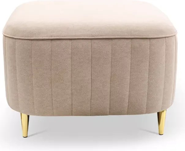 Hazel – elegancka pufa glamour na złotych metalowych nóżkach