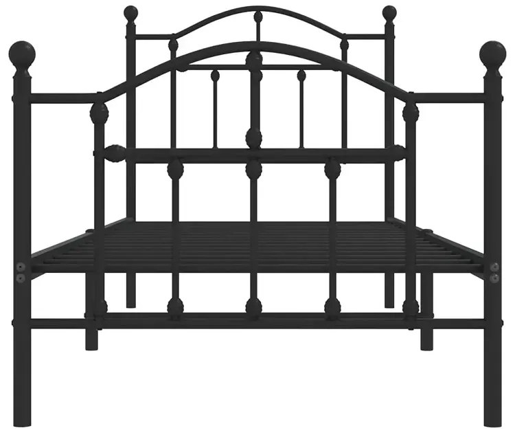 Czarne Metalowe Łóżko Pojedyncze 90X200 Cm Ogebis