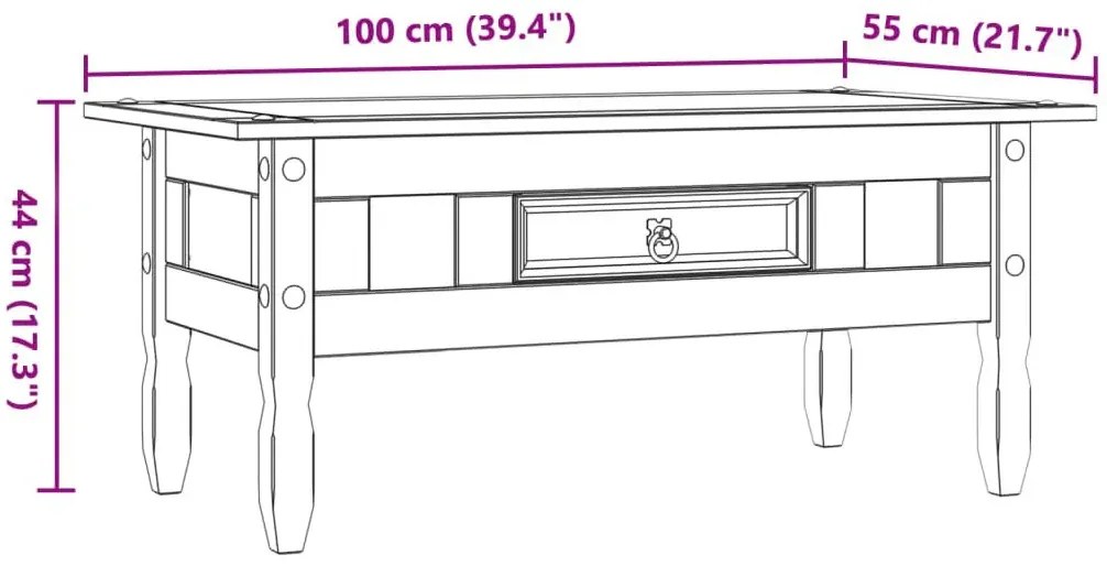 Skandynawski stolik kawowy z drewna sosnowego B5-N85