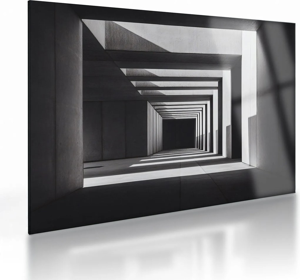 Obraz na szkle - Kwadratowy tunel (70x50 cm)