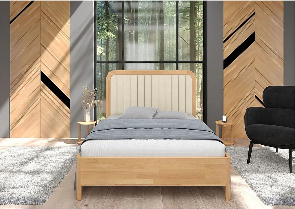 Łóżko bukowe Visby MODENA, 160X200, naturalny/ecru