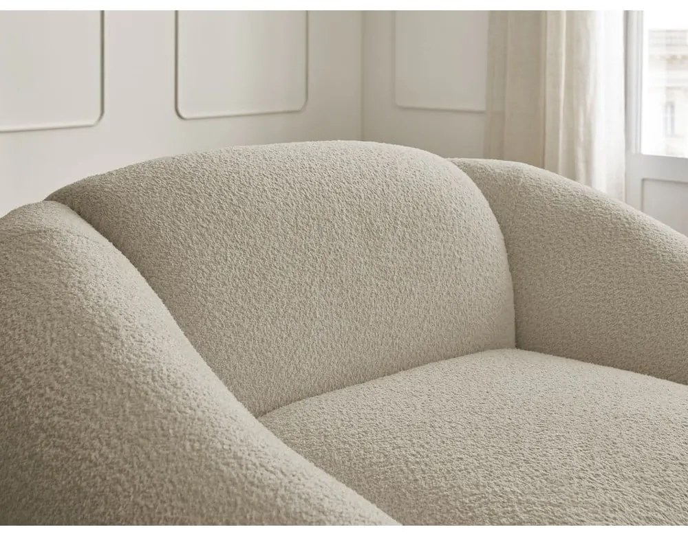 Beżowy fotel z materiału bouclé Tina – Bobochic Paris