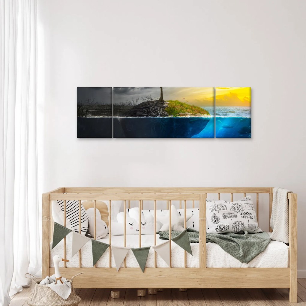 Obraz przedstawiający dwie strony (170x50 cm)
