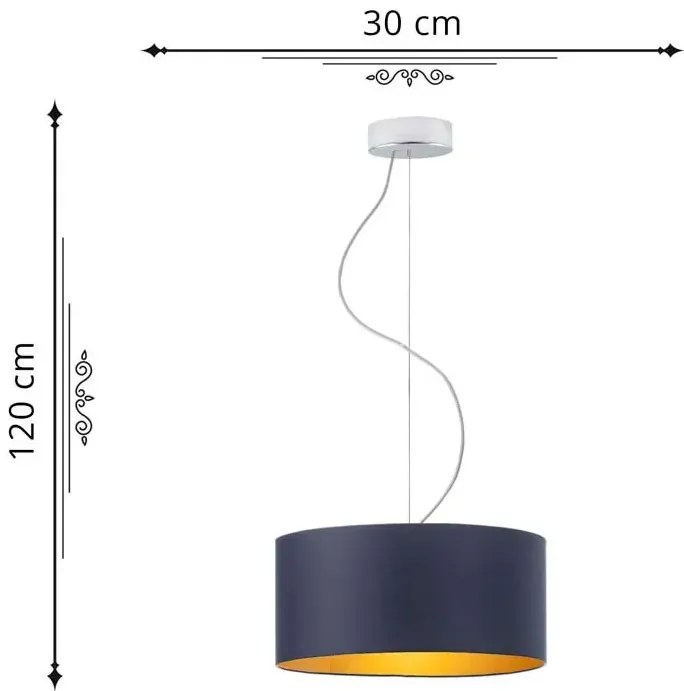 Żyrandol glamour z abażurem 30 cm - EX845-Ekla - wybór kolorów