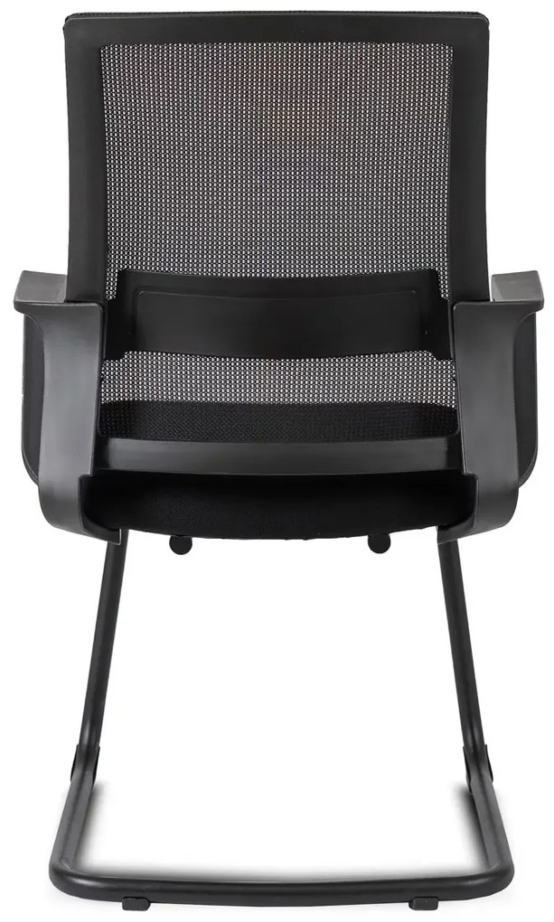 Czarne krzesło konferencyjne z podłokietnikami - Derto