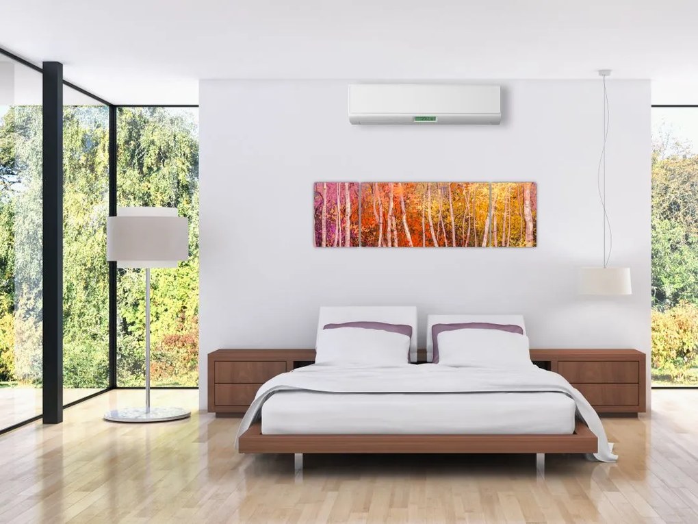 Obraz kolorowego lasu (170x50 cm)