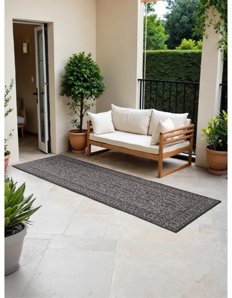 Czarno-biały chodnik odpowiedni na zewnątrz 80x250 cm Duet Kona – NORTHRUGS