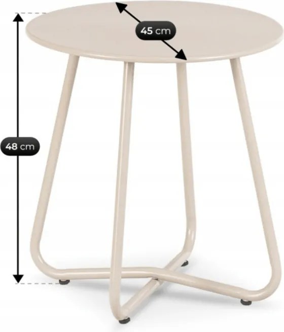 Zestaw Mebli Ogrodowych NIKEA Beżowy 2x Fotel Stolik Tarasowy Nowoczesny