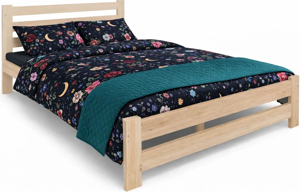 Drewniane łóżko z sosny skandynawskiej 120x200 F3-D06