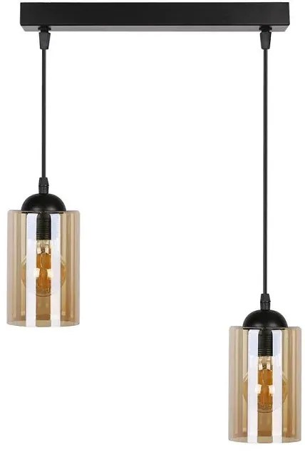 Lampa wisząca na listwie z dwoma szklanymi kloszami - 4X V139 S0-A46