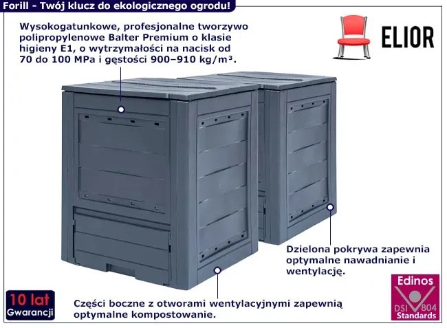 Dwie sztuki kompostownika ogrodowego R4-W06