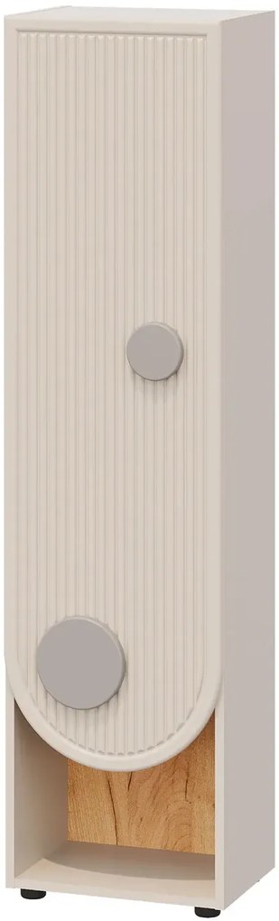 Kaszmirowy regał zamykany ryflowany do pokoju dziecka T0-K82