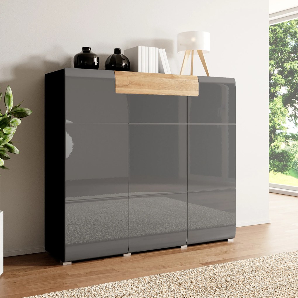 Komoda IBIZA 147 cm do Salonu Sypialni z Szufladą Antracyt