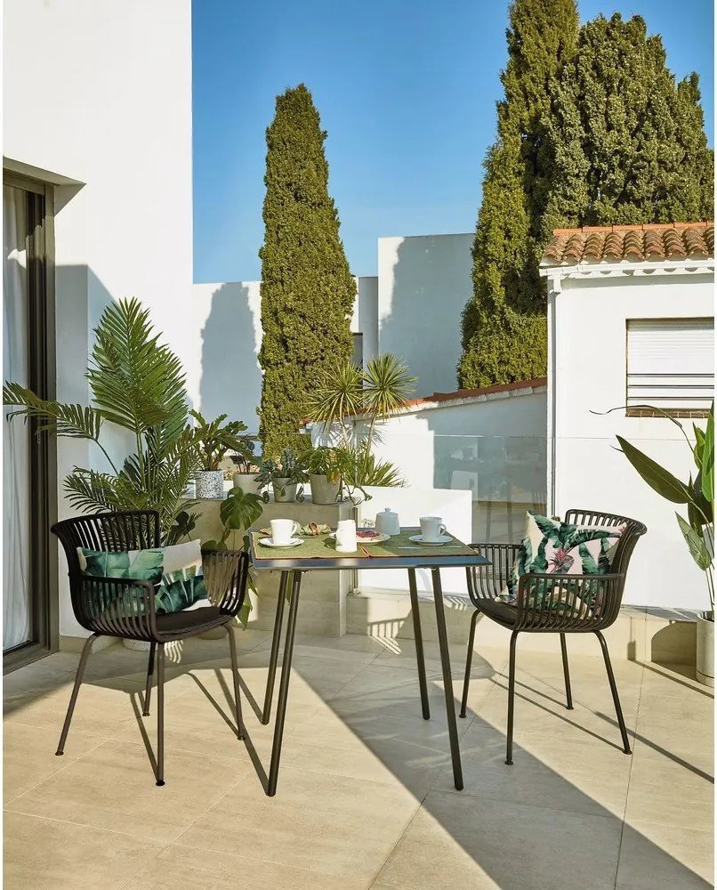 Czarny stół Kave Home Ulrich, 75x75 cm