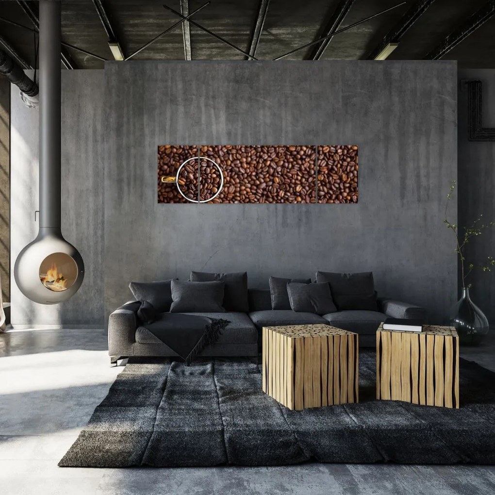 Obraz - ziarna kawy (170x50 cm)