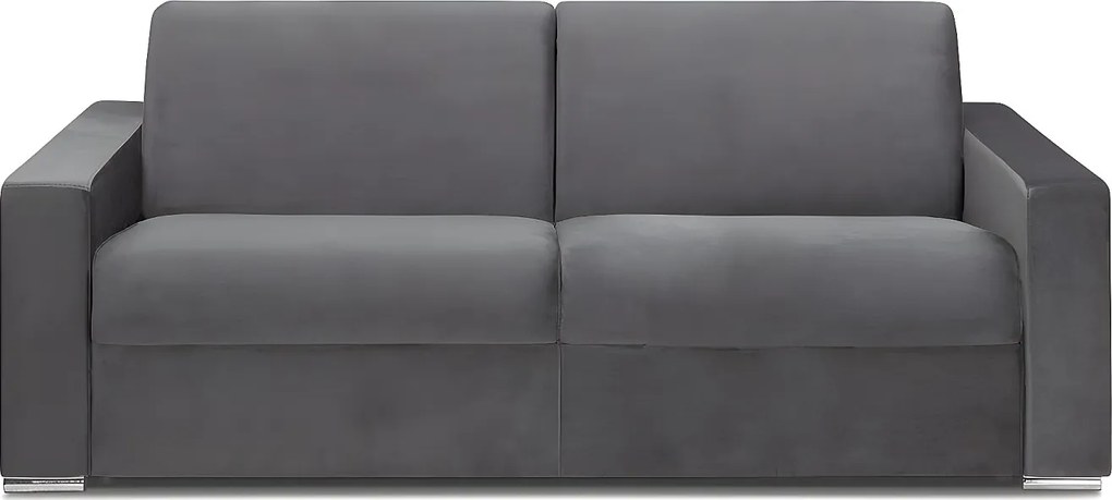 Kanapa 4-osobowa z ekspresowym mechanizmem rozkładania z weluru CALITO -Antracytowy - Wymiary miejsca do spania: 160 cm - Materac 16 cm z pamięcią kształtu